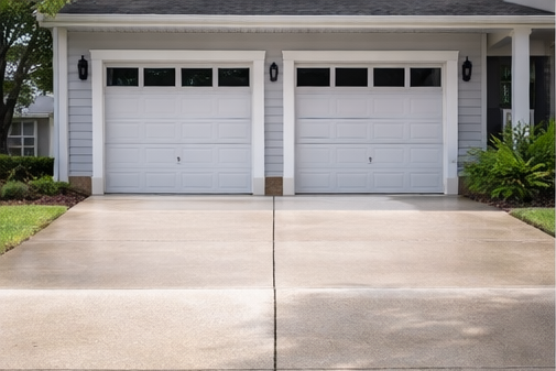 Pressure washed driveway