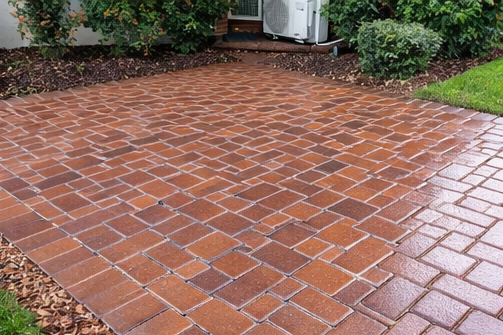 Freshly cleaned patio
